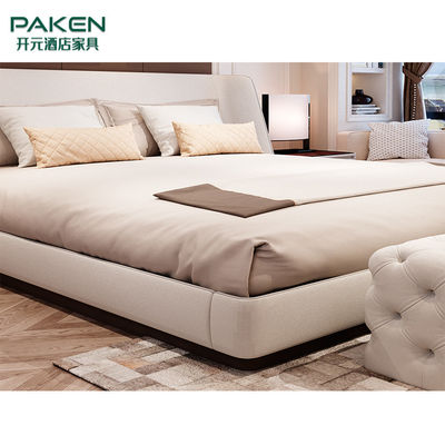 आधुनिक विला फर्नीचर बेडरूम फर्नीचर और आइवरी रंग के साथ आधुनिक शैली बिस्तर अनुकूलित करें