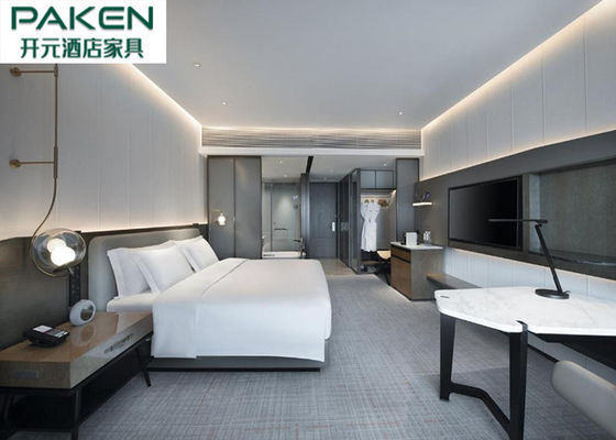 लक्ज़री होटल बेडरूम E1 ग्रेड प्लाईवुड रंगे लिबास फर्नीचर प्राकृतिक संगमरमर तालिका शीर्ष बड़े सूट
