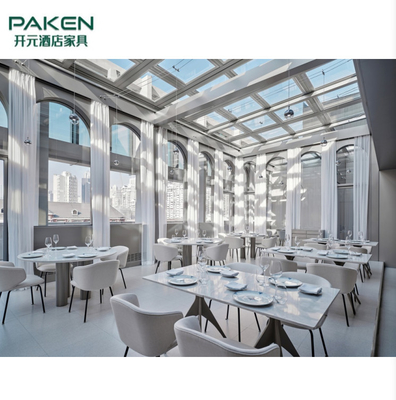 होटल रेस्तरां परियोजना के लिए कस्टम मेड आधुनिक फर्नीचर टेबल और कुर्सियाँ
